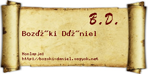 Bozóki Dániel névjegykártya